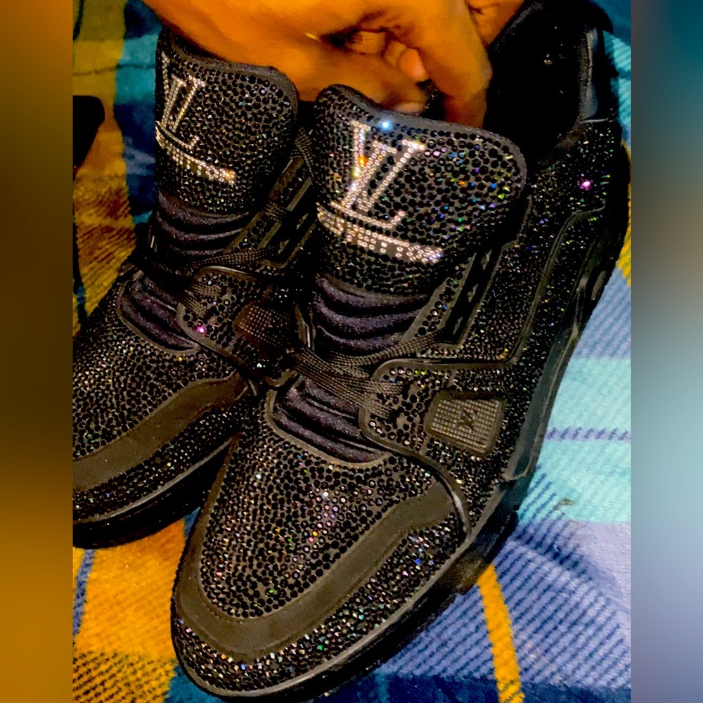 Louis Vuitton Black Trainers Crystal ( Virgil Abloh Designed )